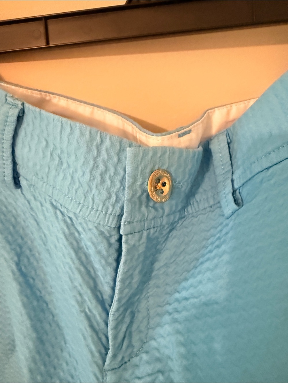 Lilly Pulitzer Light Blue Seersucker Shorts - Picture 3 of 11